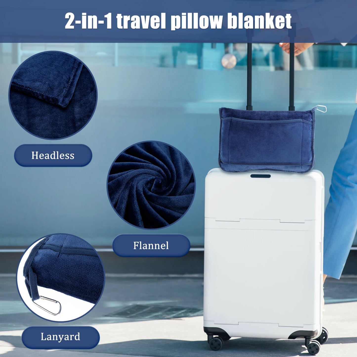 2 in 1 Travel Pillow and Blanket